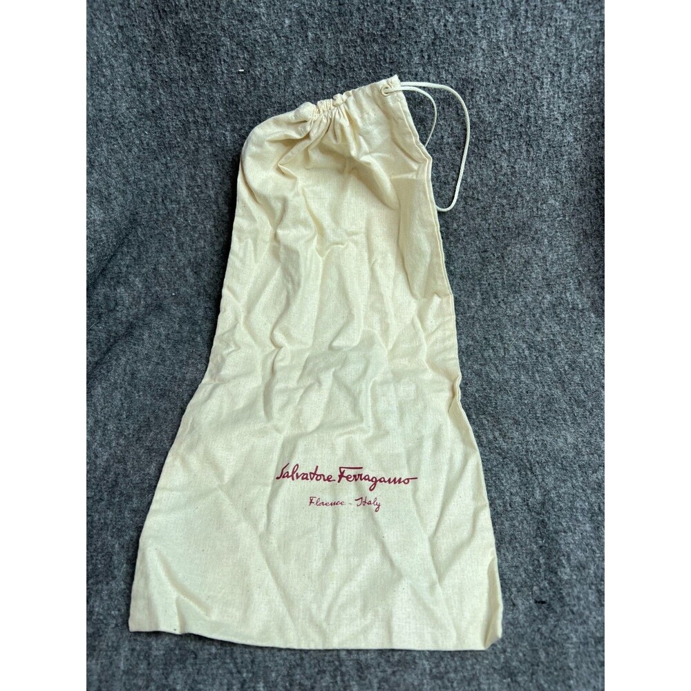 Salvatore Ferragamo Canvas Beige Dust Bag With Drawstring